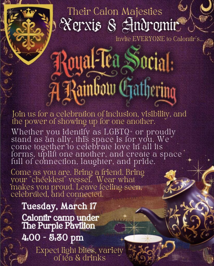 A flyer for the Royal-Tea Social, a Rainbow Gathering.